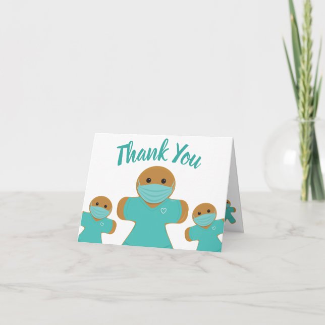Thank You Gingerbread Healthcare Workers Card (Front)