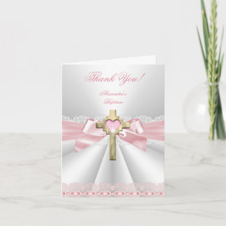 Thank You girl Baptism Pretty Baptism Christening, Card