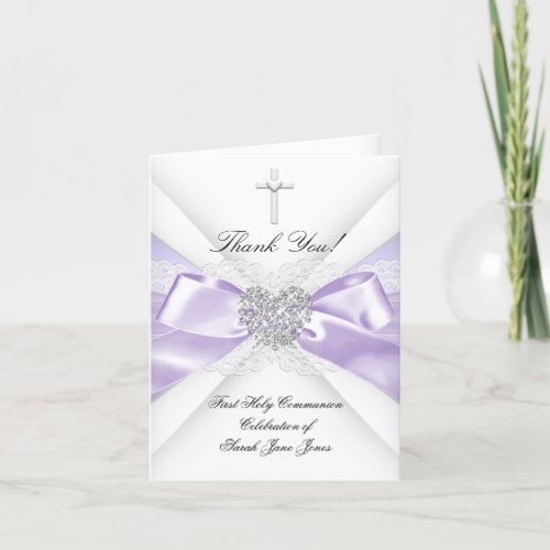 Thank You Girl First Holy Communion Lavender