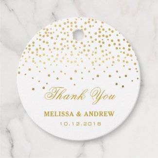 Thank You | Glamorous Gold Sparkles - Wedding Favor Tags
