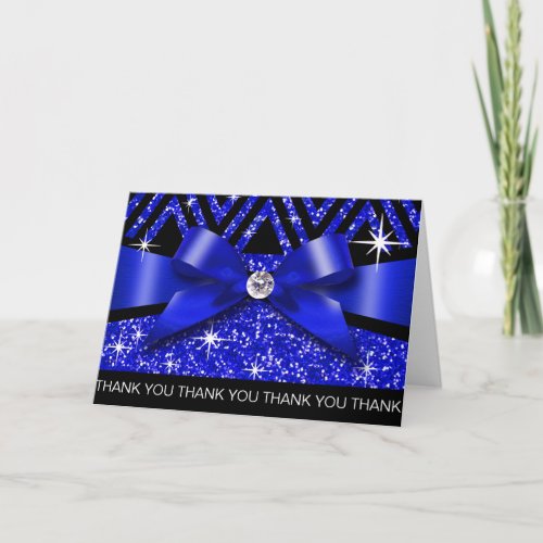 Thank you Glitter Chevron Bling Diamond sapphire