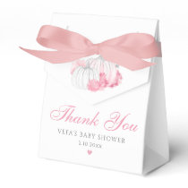 Thank You Glitter Pink Pumpkin Girl Baby Shower  Favor Boxes