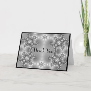 Thank you Glittery  Silver  Black Card