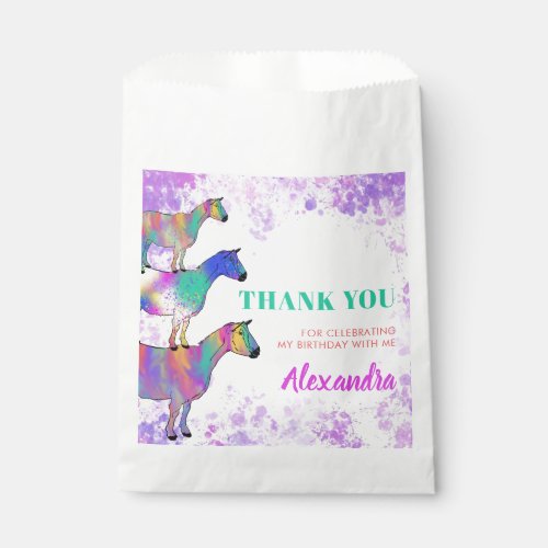 Thank you Goat Themed Girls Party Favor Bag