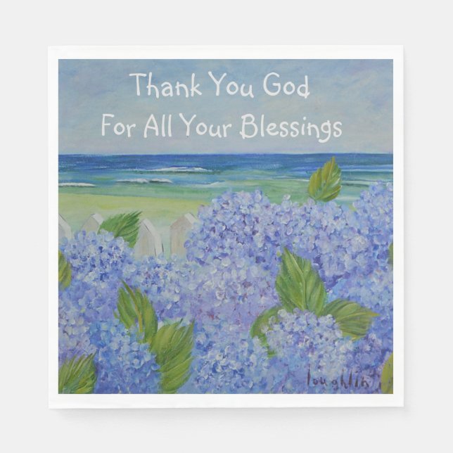 Thank You God Seashore Napkins (Front)