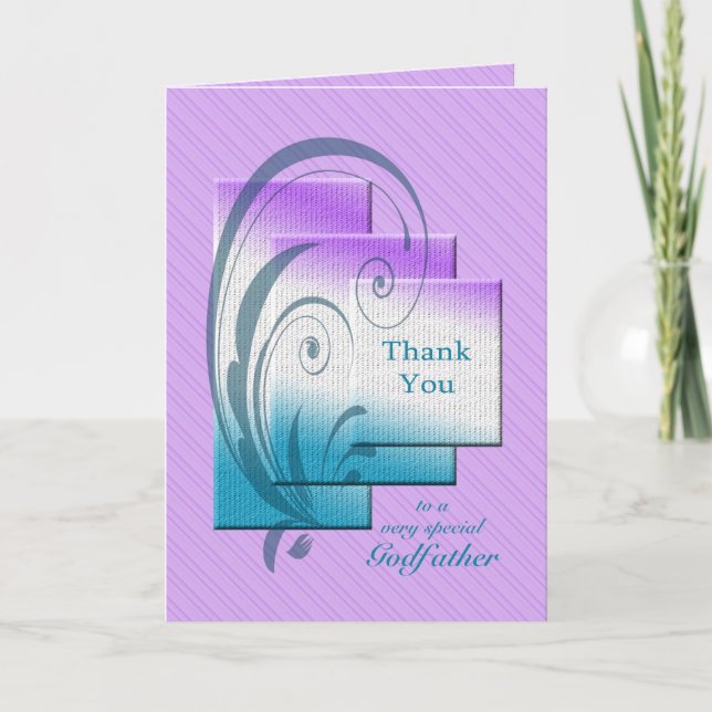 Thank you godfather, with elegant rectangles card (Front)