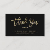 Thank You | Gold and Black Small Business Business Card (Front)