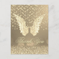 Thank You | Gold Angel Tears Postcard