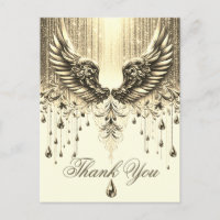 Thank You | Gold Angel Tears Postcard