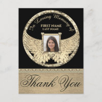 Thank You Gold Angel Wings Postcard