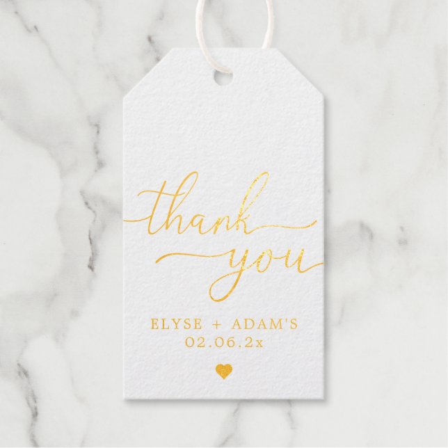 Thank You Gold Foil Favor Gift Tag (Front)