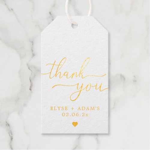 Thank You Gold Foil Favor Gift Tag