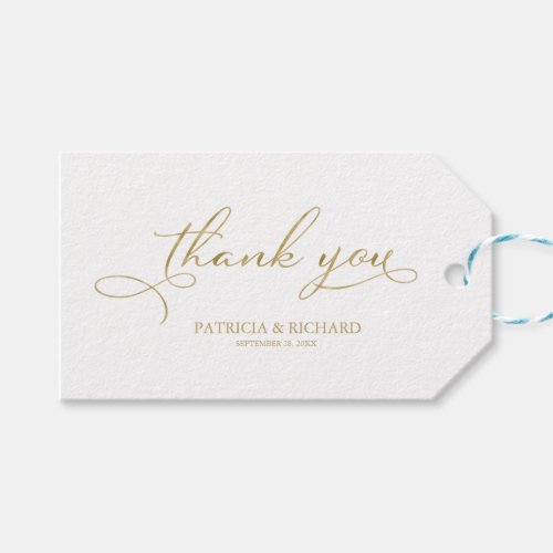 Thank You _ Gold Foil Script Wedding Favor Tags