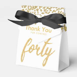 Thank You Gold "Forty" Birthday Party Favor Boxes