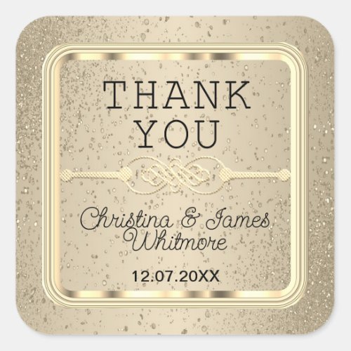 Thank You _ Gold Glitter and Gold Labels Square