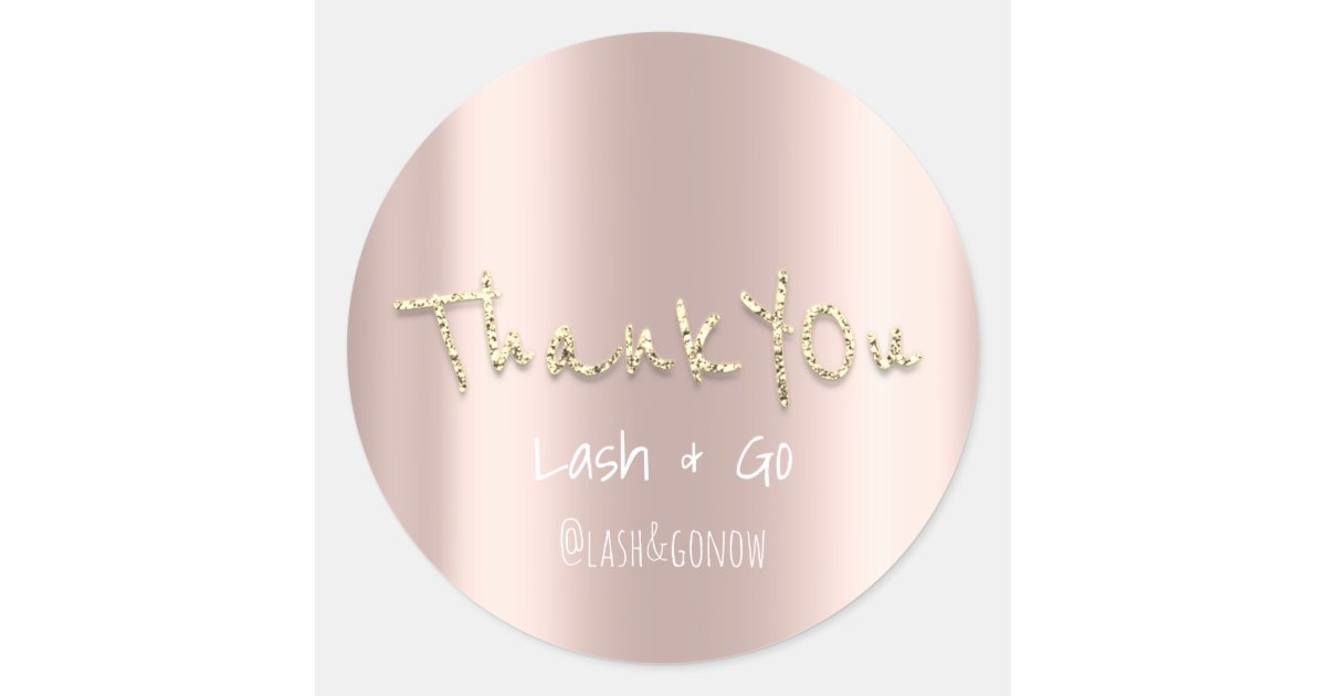 Thank You Gold Glitter Script Wedding Favor Rose Classic Round Sticker ...