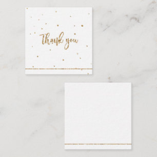 Thank you gold glitter with line note card