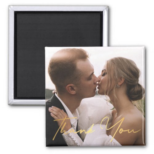 thank you gold handwriting wedding  photography magnet