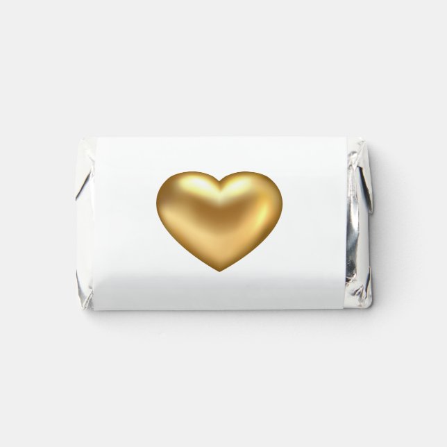 Thank You Gold Heart Chocolates Wedding Bacheloret Hershey's Miniatures (Front)