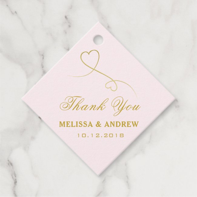 Thank You | Gold Hearts | Blush Pink Wedding