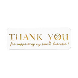 Thank You Gold Hearts Faux Gold Foil Thanks  Label