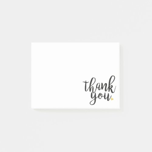 Thank You Gold Love Heart Post_it Notes