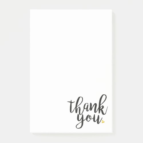 Thank You Gold Love Heart Post_it Notes