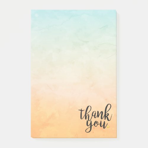 Thank You Gold Love Heart Watercolour Post_it Notes