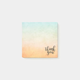 Thank You Gold Love Heart Watercolour Post-it Notes