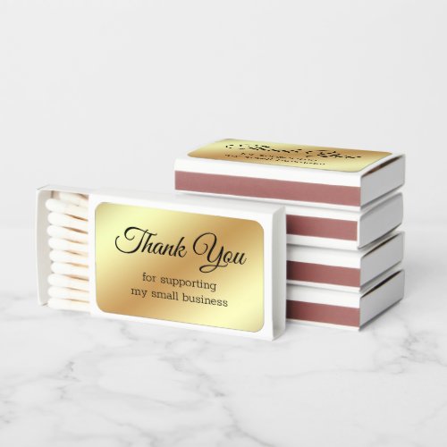 thank yougold metallic background business matchboxes