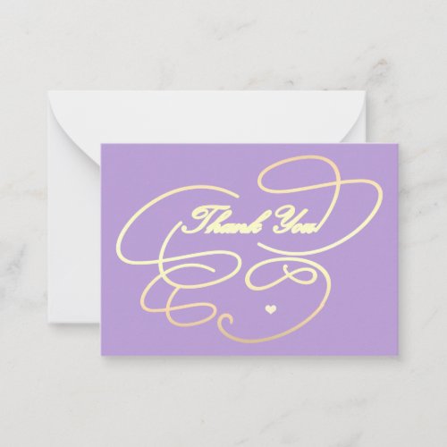 Thank you gold script simple elegant purple