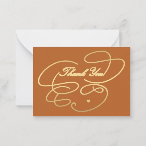 Thank you gold script simple elegant terracotta