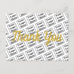 Thank You Gold Script Your Logo Here Template Postcard | Zazzle