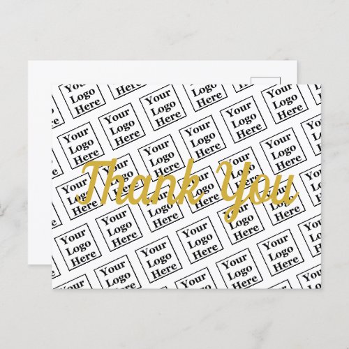 Thank You Gold Script Your Logo Here Template Postcard
