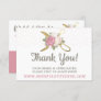 Thank You Gold Sewing Scissors Shabby Floral Card