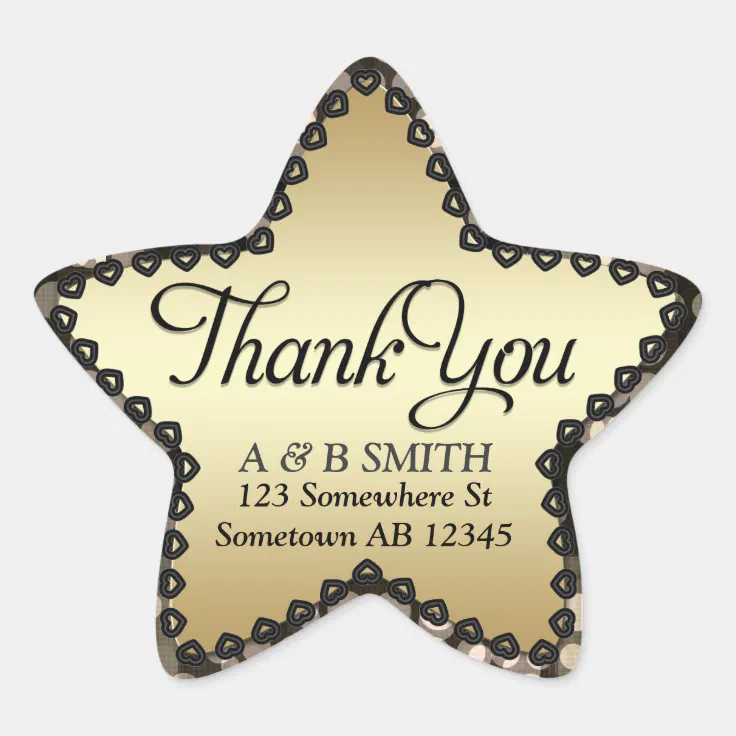 Thank You- Gold Star Sticker | Zazzle