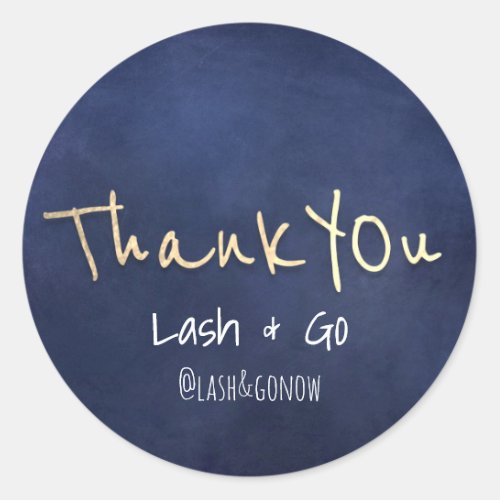 Thank You Gold Sweet 16th Blue Navy Minimalism Classic Round Sticker