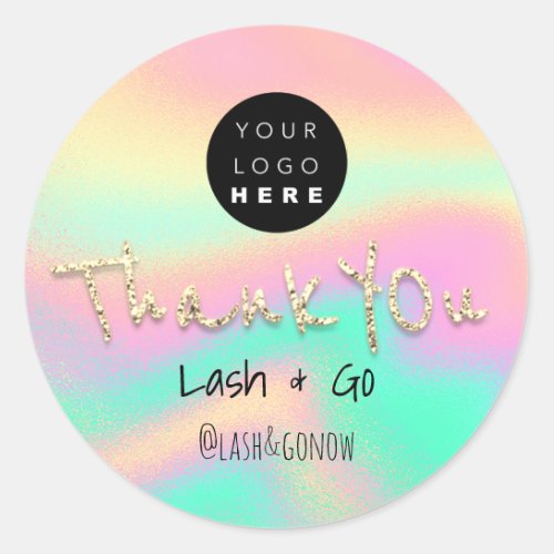 Thank You Gold Sweet 16th Holograph Logo Classic Round Sticker