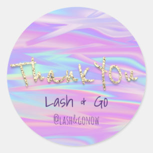 Thank You Gold Sweet 16th Mermaid Holograph Classic Round Sticker