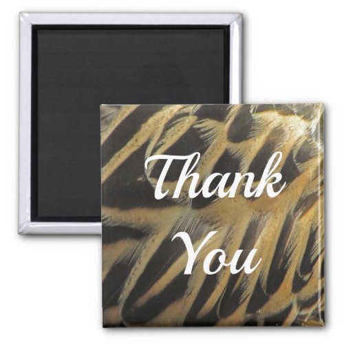 Thank You Golden Brown Duck Feather Appreciation Magnet