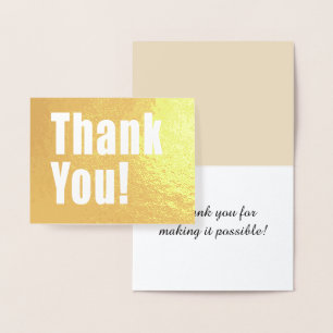 Thank You Golden Decor with Custom Text Foil Card