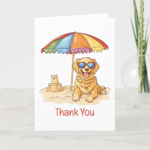 Thank You Golden Retriever Beach Dog