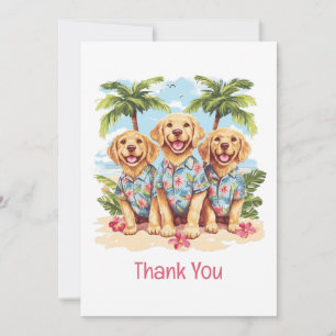 Thank You Golden Retriever Dogs Hawaiian Shirts Card