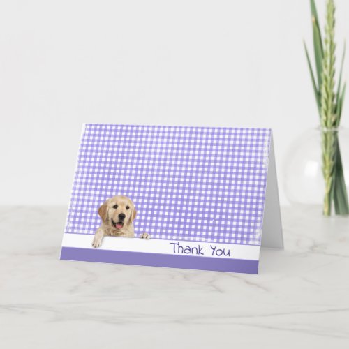 Thank You Golden Retriever on Gingham