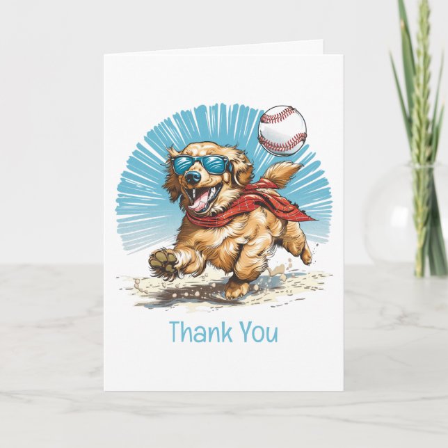 Thank You Golden Retriever Playing Baseball (Front)