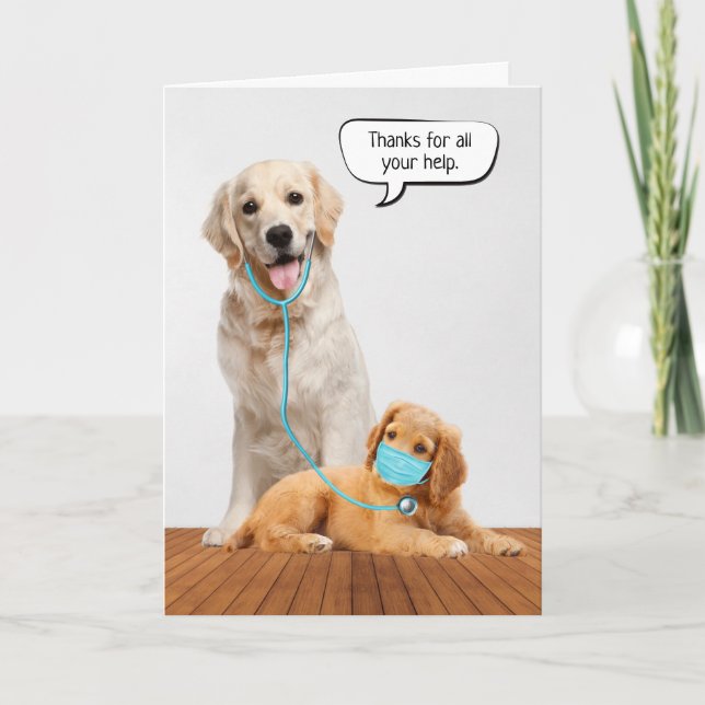 Thank You Golden Retrievers Card (Front)