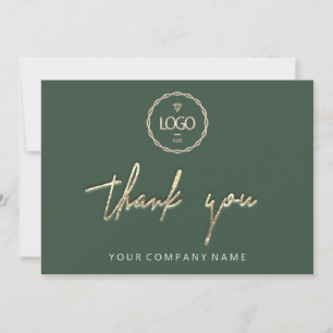 Thank You Golden Script  Logo Script Green Invitation