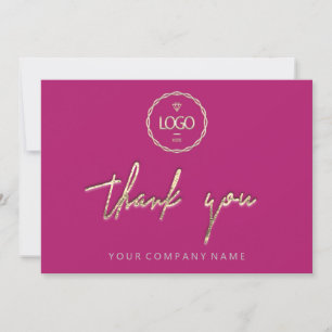 Thank You Golden Script Logo Script Pink Minimal Invitation