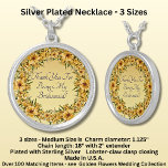 Thank You, Golden Yellow Flowers Wedding Set  Silver Plated Necklace<br><div class="desc">Thank You - on a Necklace</div>