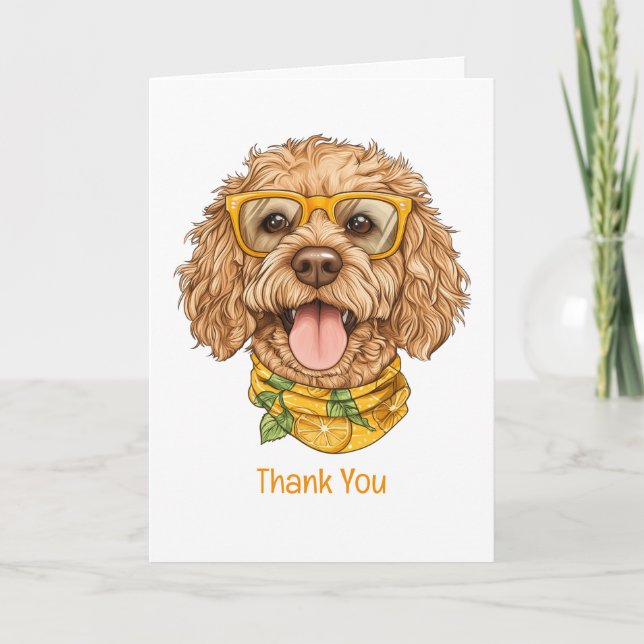Thank You Goldendoodle Dog Sunglasses Oranges (Front)